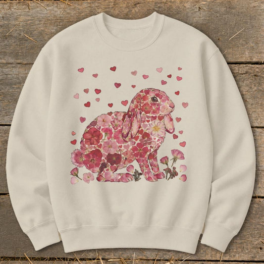 Flowers & Hearts - Lop Rabbit Sweatshirt