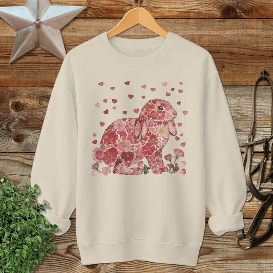 Flowers & Hearts - Lop Rabbit Sweatshirt