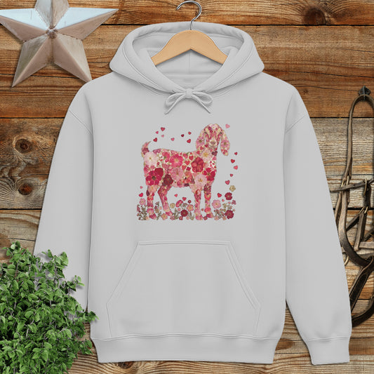 Flowers & Hearts - Nubian Goat Hoodie