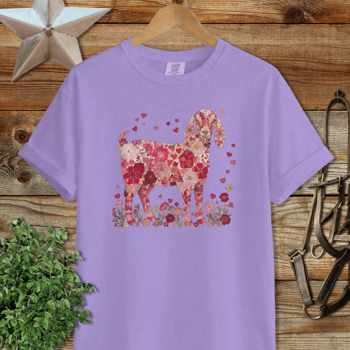 Flowers & Hearts - Nubian Goat Signature Tee