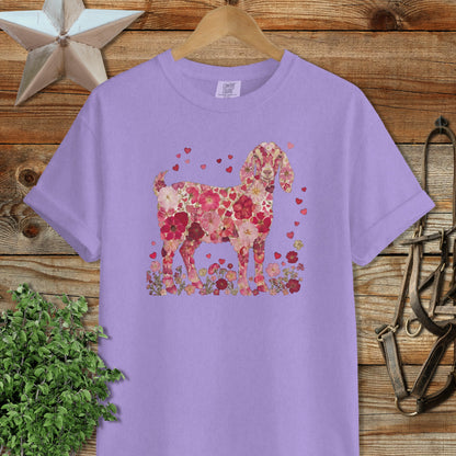 Flowers & Hearts - Nubian Goat Signature Tee