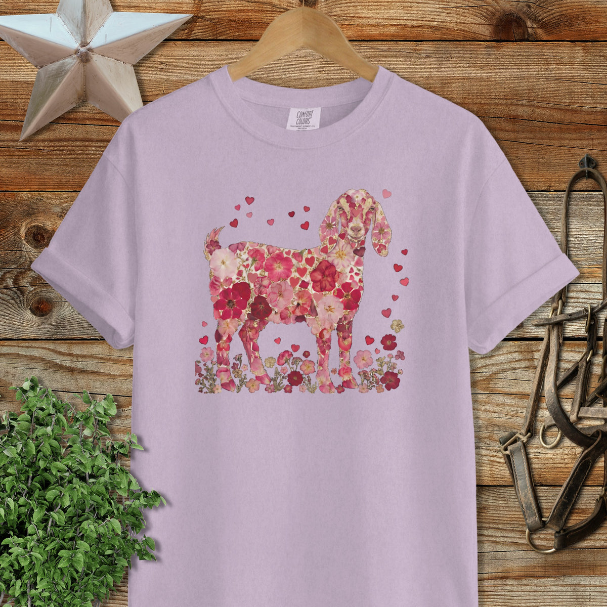 Flowers & Hearts - Nubian Goat Signature Tee