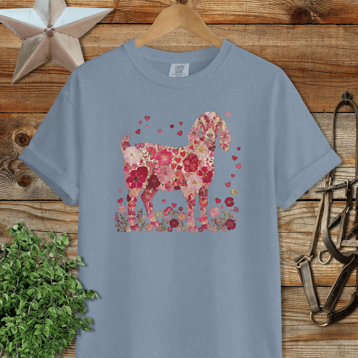 Flowers & Hearts - Nubian Goat Signature Tee