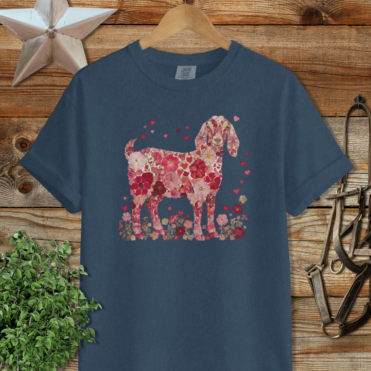 Flowers & Hearts - Nubian Goat Signature Tee