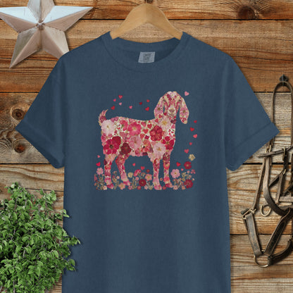 Flowers & Hearts - Nubian Goat Signature Tee