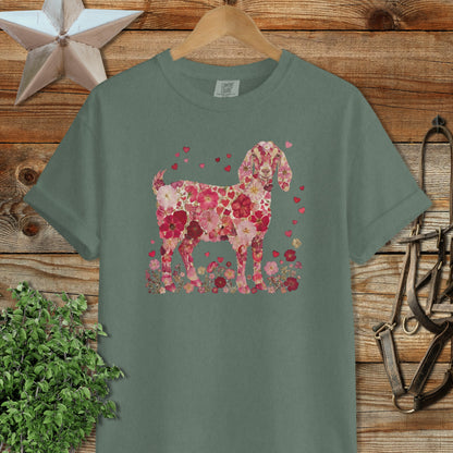 Flowers & Hearts - Nubian Goat Signature Tee