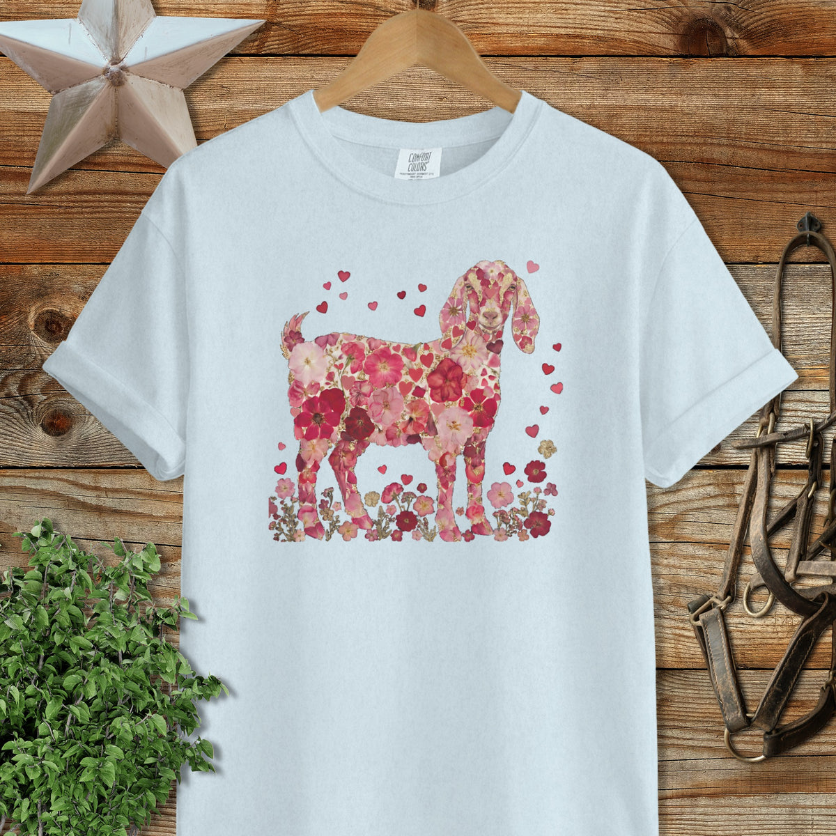 Flowers & Hearts - Nubian Goat Signature Tee