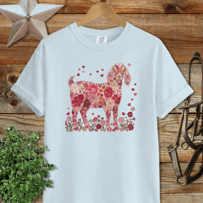 Flowers & Hearts - Nubian Goat Signature Tee