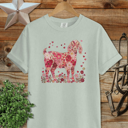 Flowers & Hearts - Nubian Goat Signature Tee