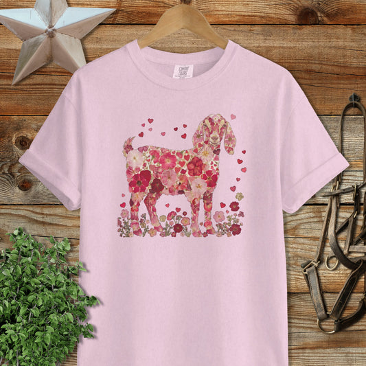Flowers & Hearts - Nubian Goat Signature Tee