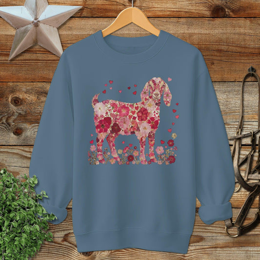 Flowers & Hearts - Nubian Goat Sweatshirt