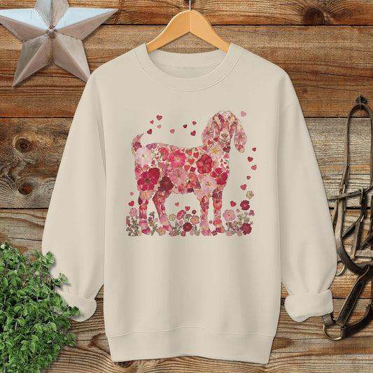 Flowers & Hearts - Nubian Goat Sweatshirt