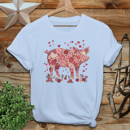 Flowers & Hearts - Pig Softstyle Tee