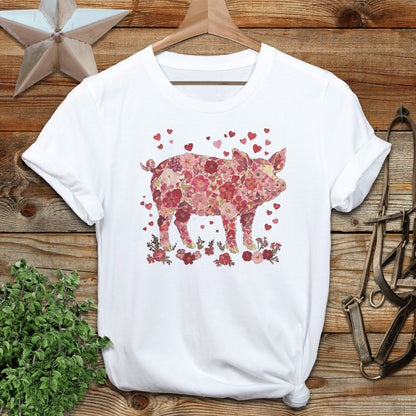 Flowers & Hearts - Pig Softstyle Tee
