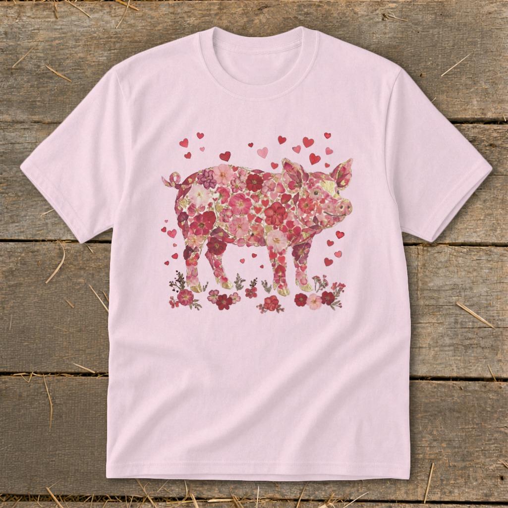 Flowers & Hearts - Pig Youth Tee