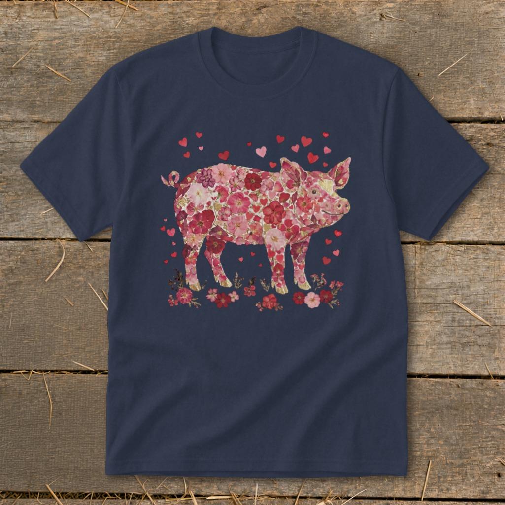 Flowers & Hearts - Pig Youth Tee