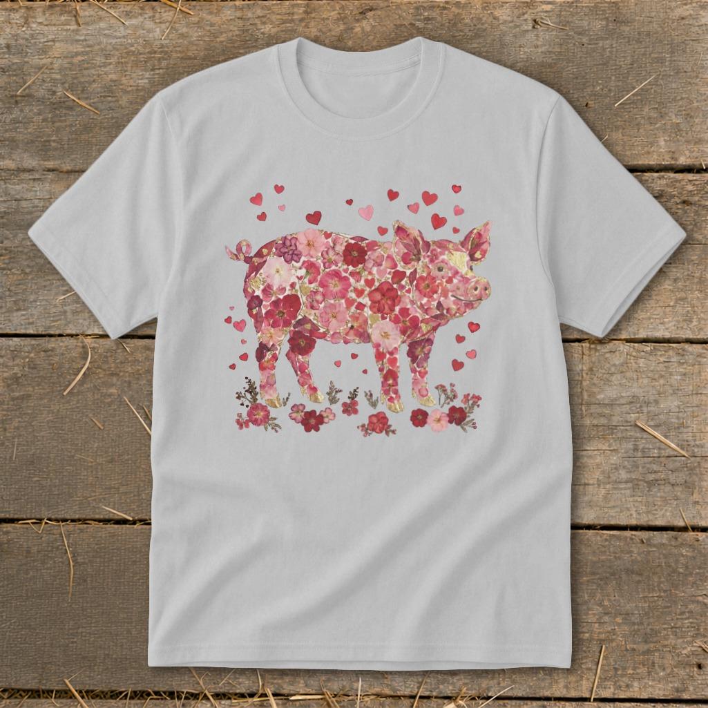 Flowers & Hearts - Pig Youth Tee