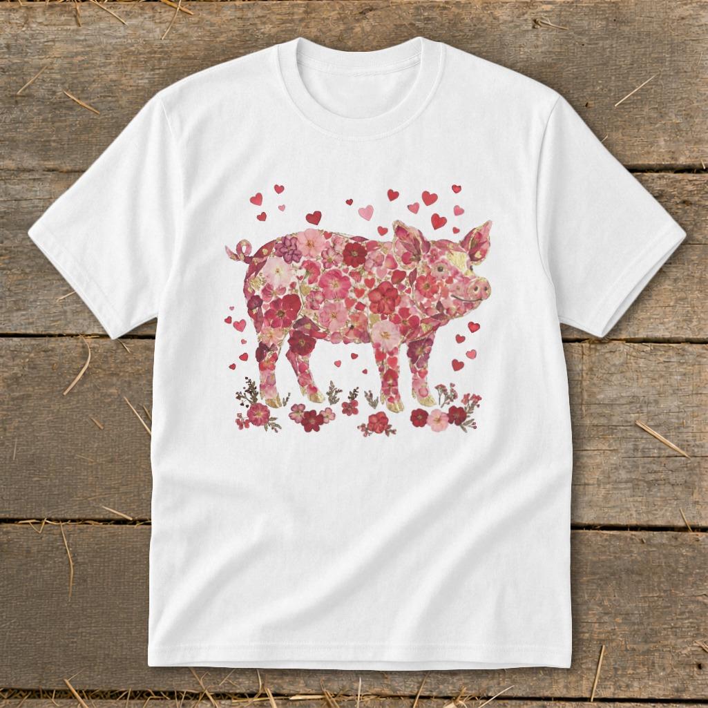 Flowers & Hearts - Pig Youth Tee