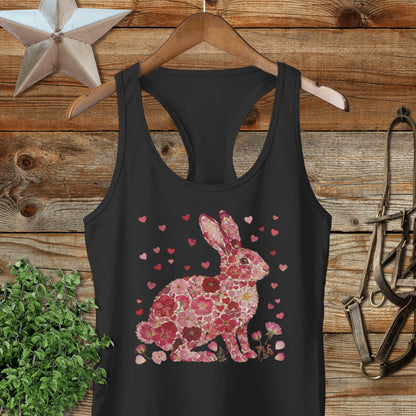 Flowers & Hearts - Rabbit Racerback Tank