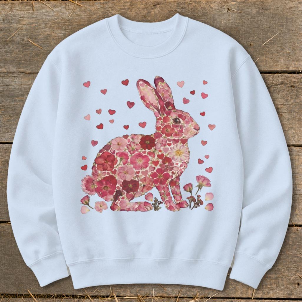 Flowers & Hearts - Rabbit Sweatshirt