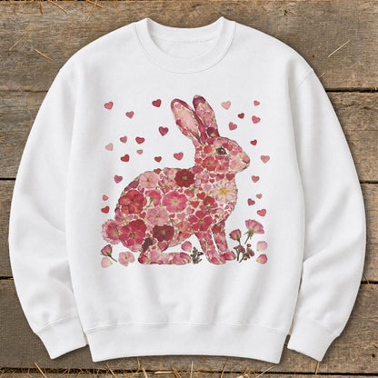 Flowers & Hearts - Rabbit Sweatshirt