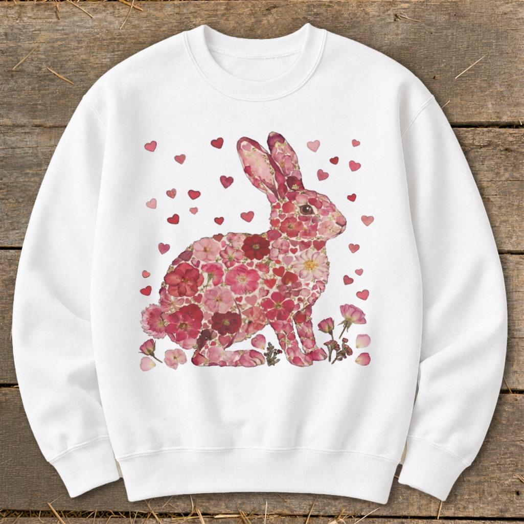 Flowers & Hearts - Rabbit Sweatshirt