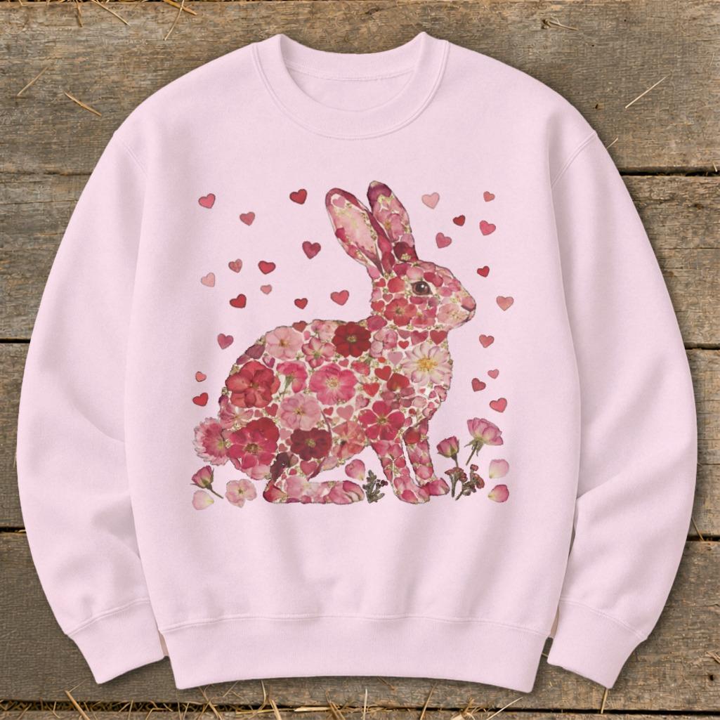 Flowers & Hearts - Rabbit Sweatshirt