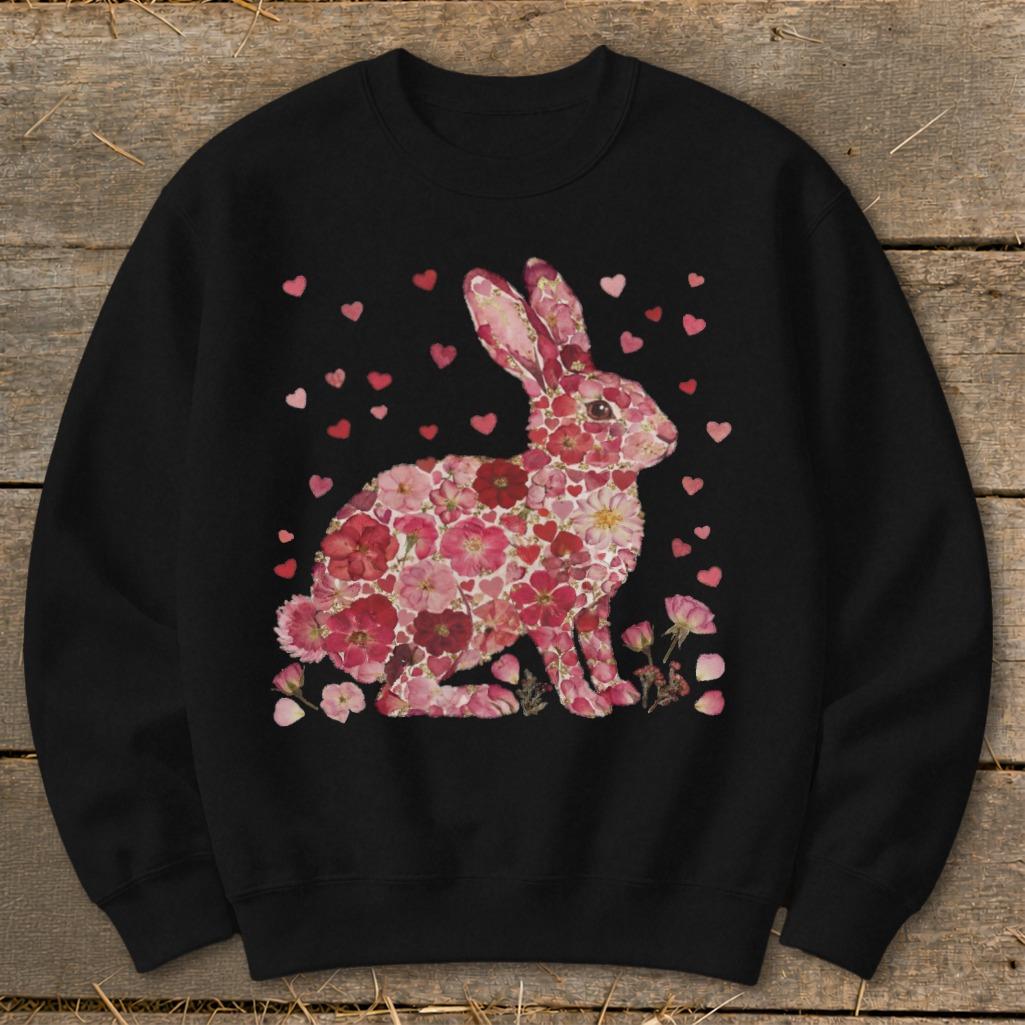 Flowers & Hearts - Rabbit Sweatshirt