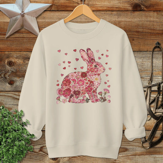 Flowers & Hearts - Rabbit Sweatshirt