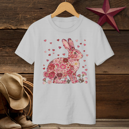 Flowers & Hearts - Rabbit T-Shirt (Youth)