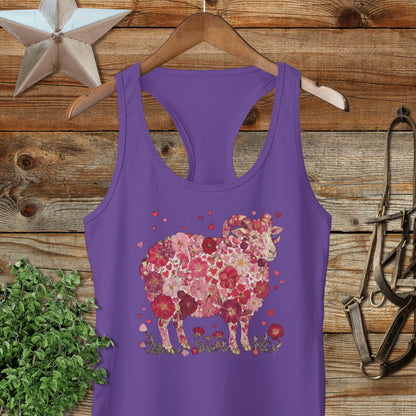 Flowers & Hearts - Ram Racerback Tank