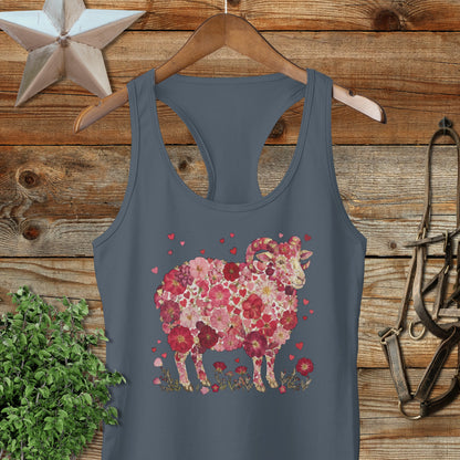 Flowers & Hearts - Ram Racerback Tank