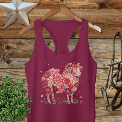 Flowers & Hearts - Ram Racerback Tank