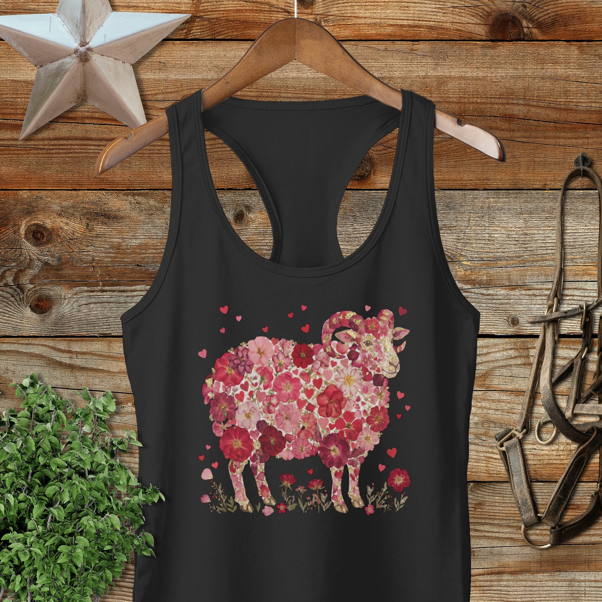 Flowers & Hearts - Ram Racerback Tank