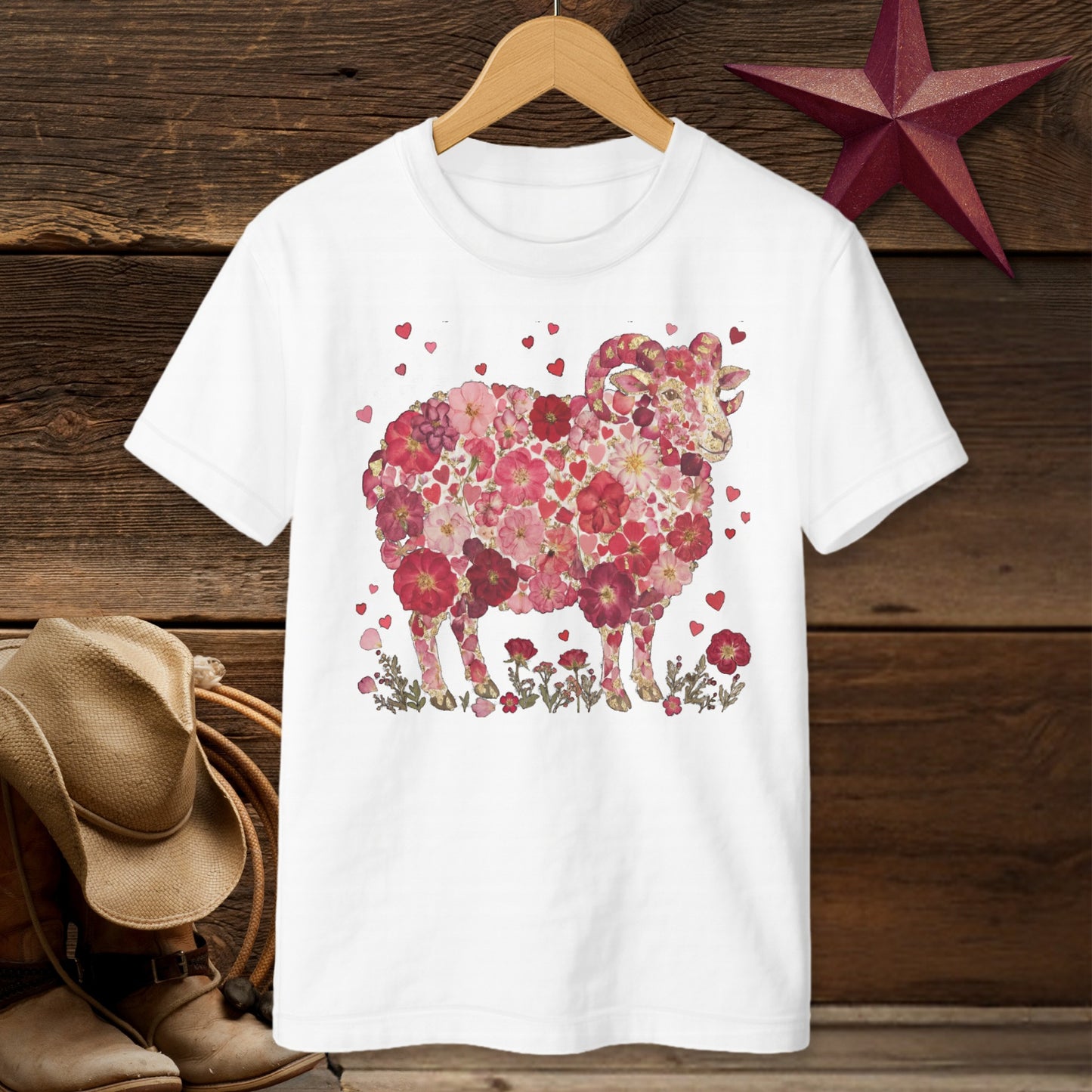 Flowers & Hearts - Ram T-Shirt (Youth)