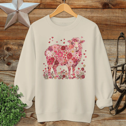 Flowers & Hearts - Sheep Sweatshirt