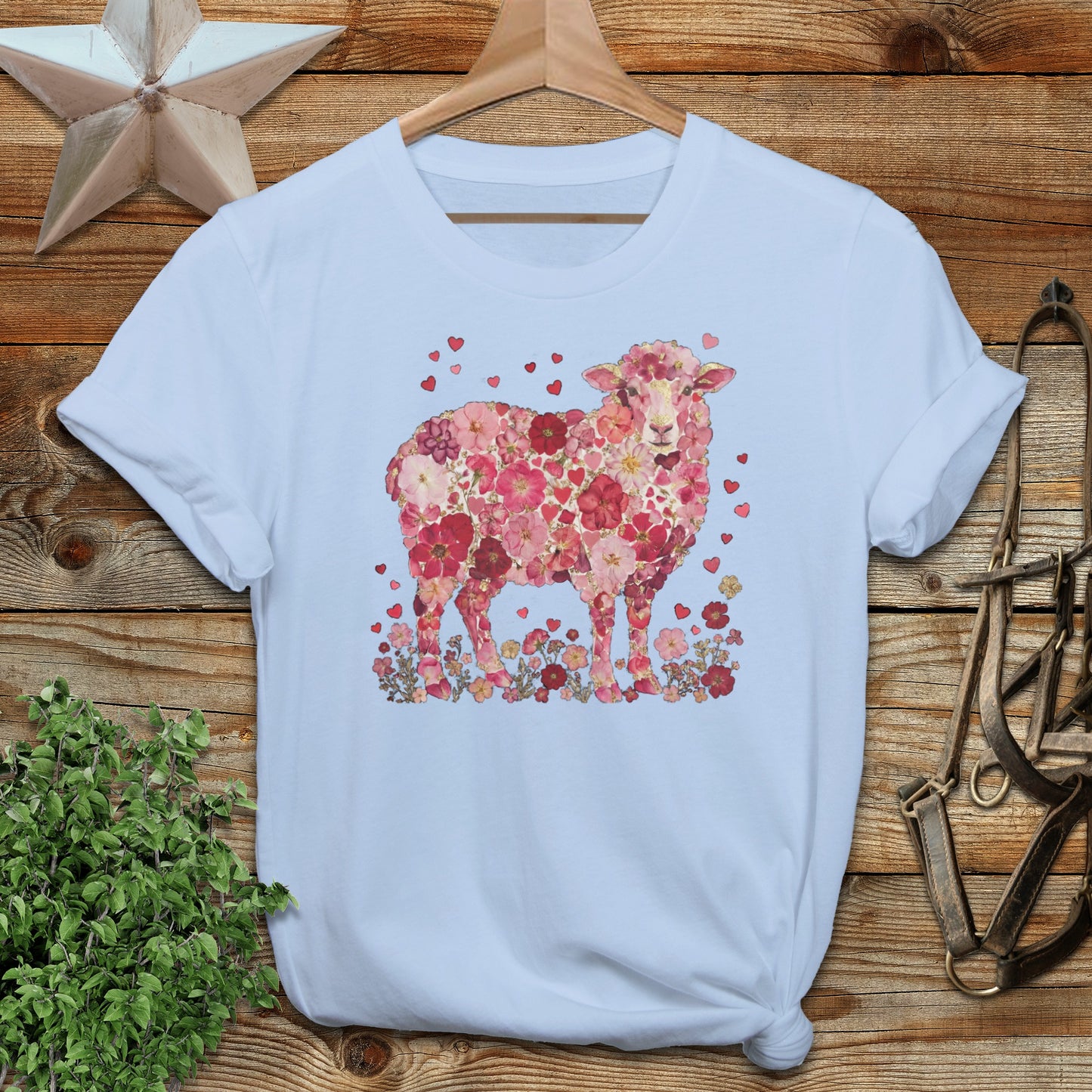 Flowers & Hearts - Sheep T-Shirt
