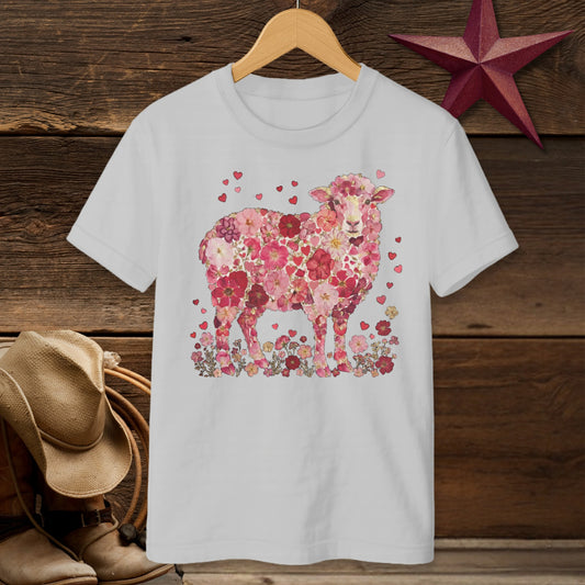Flowers & Hearts - Sheep T-Shirt (Youth)