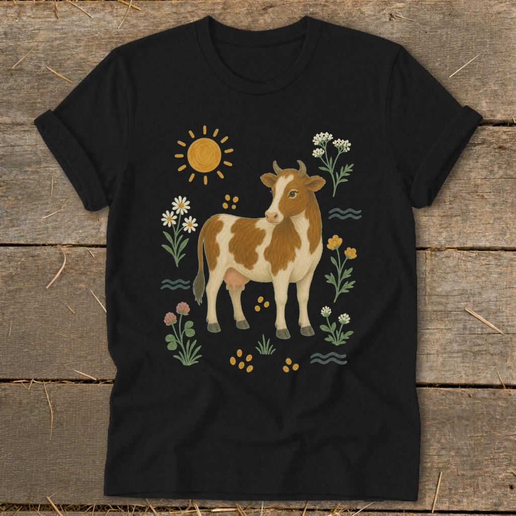 Folk Art Cow Softstyle Tee