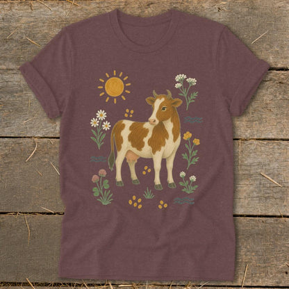 Folk Art Cow Softstyle Tee
