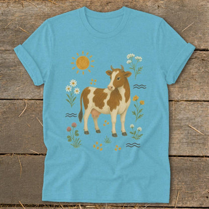 Folk Art Cow Softstyle Tee