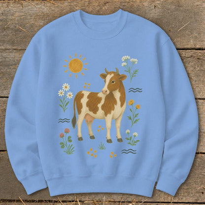 Folk Art Cow Sweatshirt
