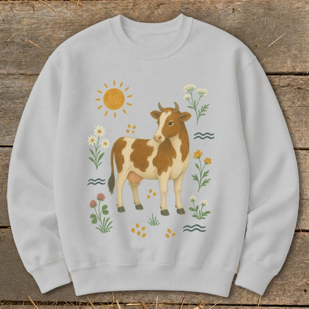 Folk Art Cow Sweatshirt