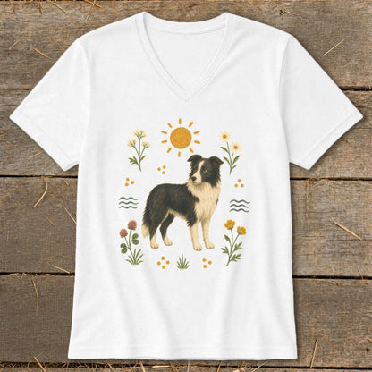 Folk Art Dog V-neck