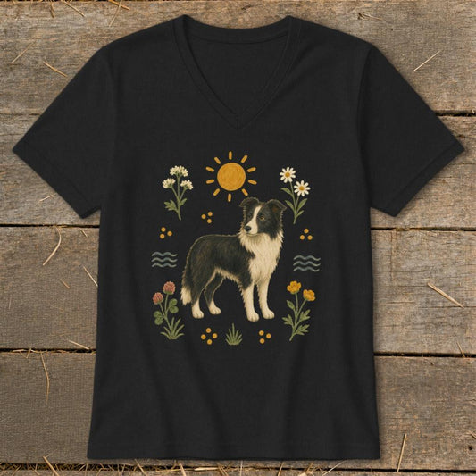 Folk Art Dog V-neck