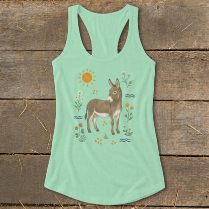 Folk Art Donkey Racerback Tank