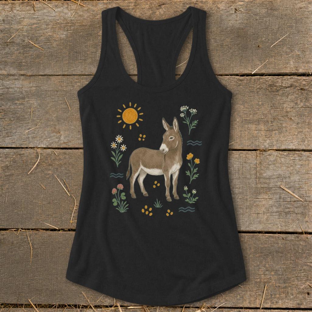 Folk Art Donkey Racerback Tank