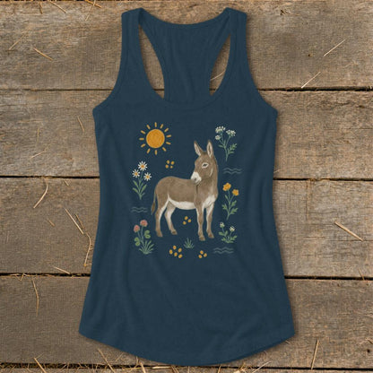 Folk Art Donkey Racerback Tank