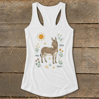 Folk Art Donkey Racerback Tank