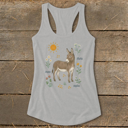 Folk Art Donkey Racerback Tank
